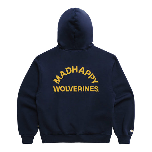 Michigan Wolverines Madhappy Navy Hooded Sweatshirt - Back View