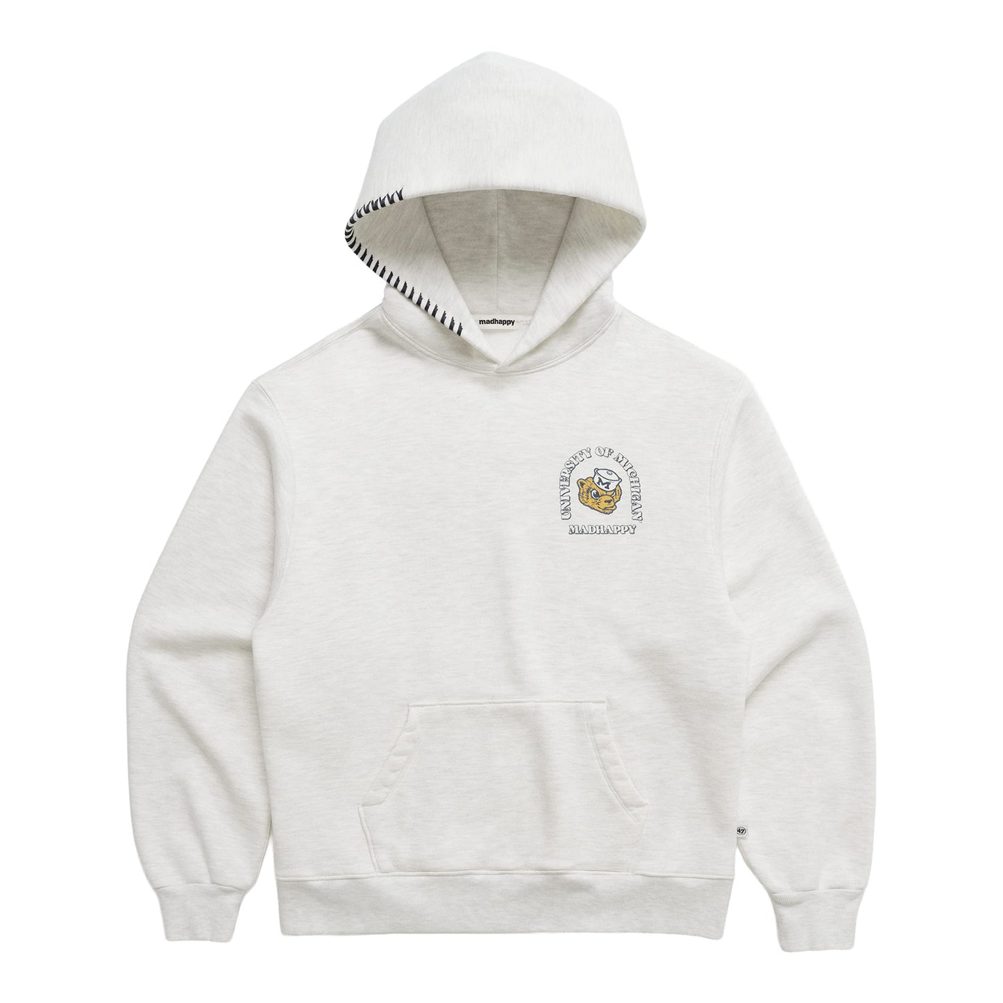 Michigan Wolverines Madhappy White Vintage Logo Sweatshirt In White -Front View