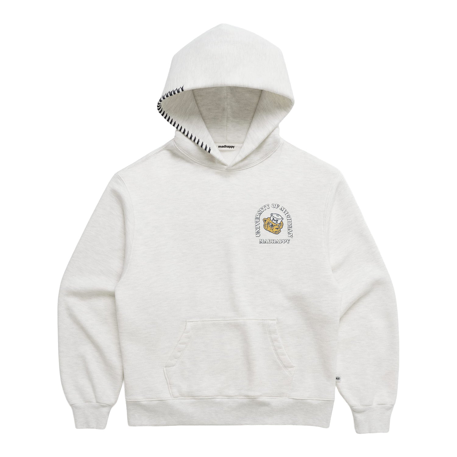 Michigan Wolverines Madhappy White Vintage Logo Sweatshirt In White -Front View