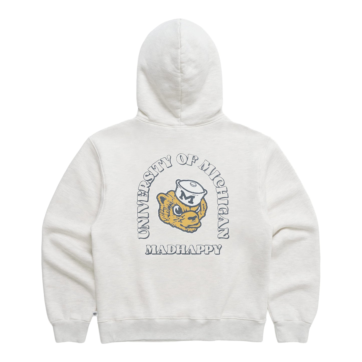 Michigan Wolverines Madhappy White Vintage Logo Sweatshirt In White - Back View