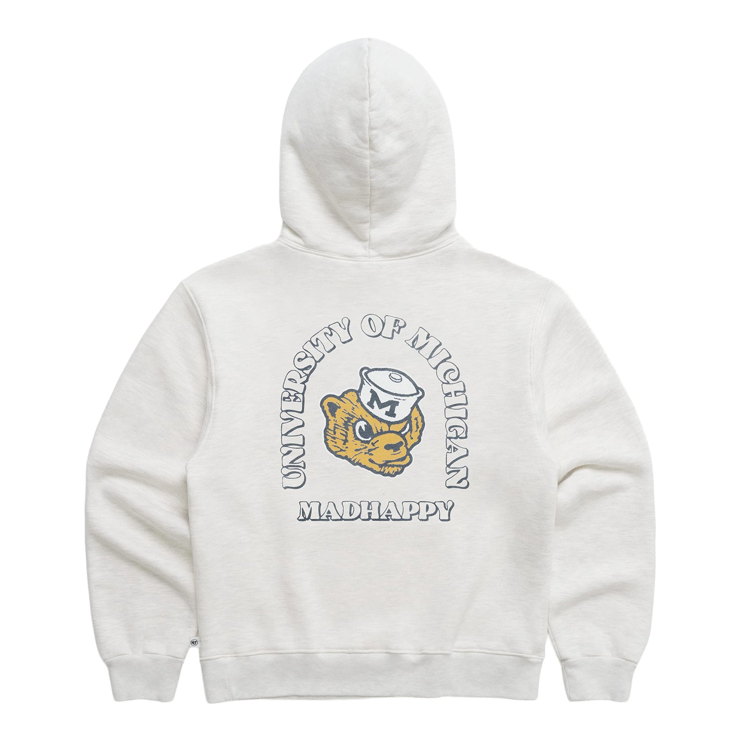 Michigan Wolverines Madhappy White Vintage Logo Sweatshirt In White - Back View