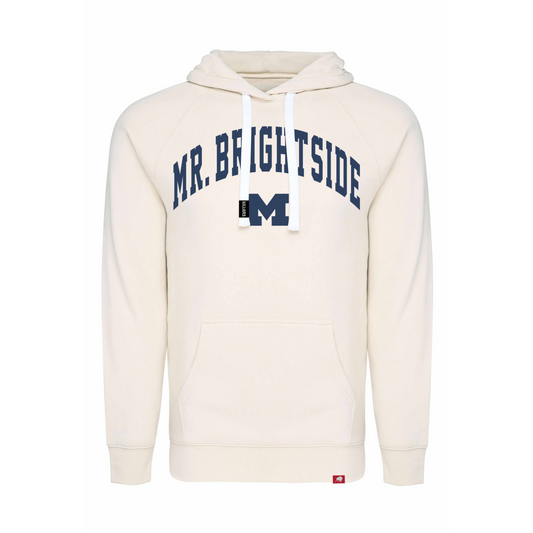 Michigan Wolverines Mr. Brightside Bone Olsen Hoodie In White - Front View