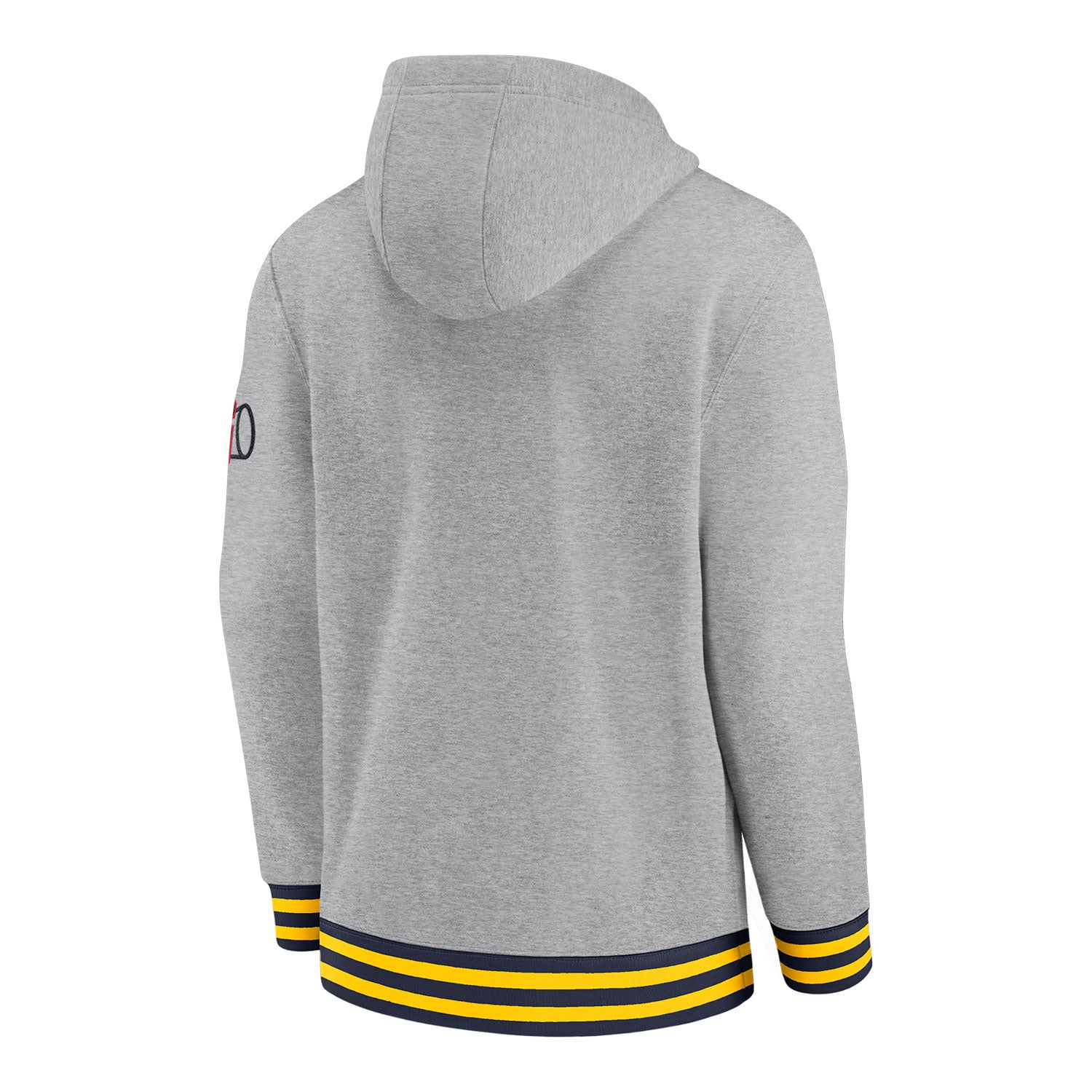 Michigan Wolverines Legacy Ribbed Pullover Hoodie In Grey - Back View