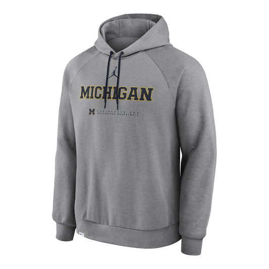 Michigan Wolverines Basketball Dri-Fit Practice Hoodie - Front View