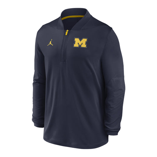 Michigan Wolverines Nike Navy Dri-Fit Half Zip - Front View