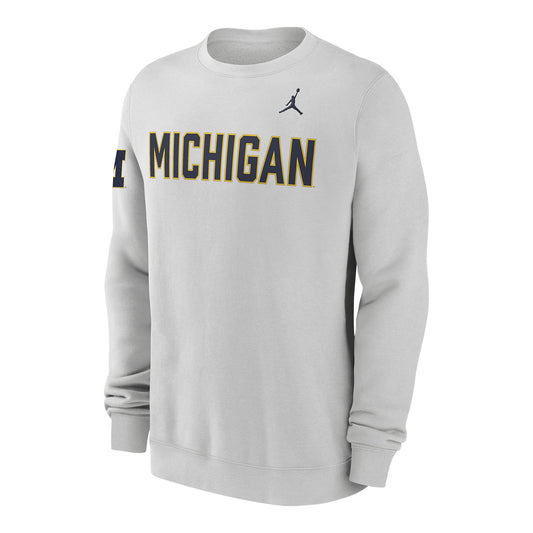 Michigan Wolverines Nike Grey Fleece Club Crewneck
