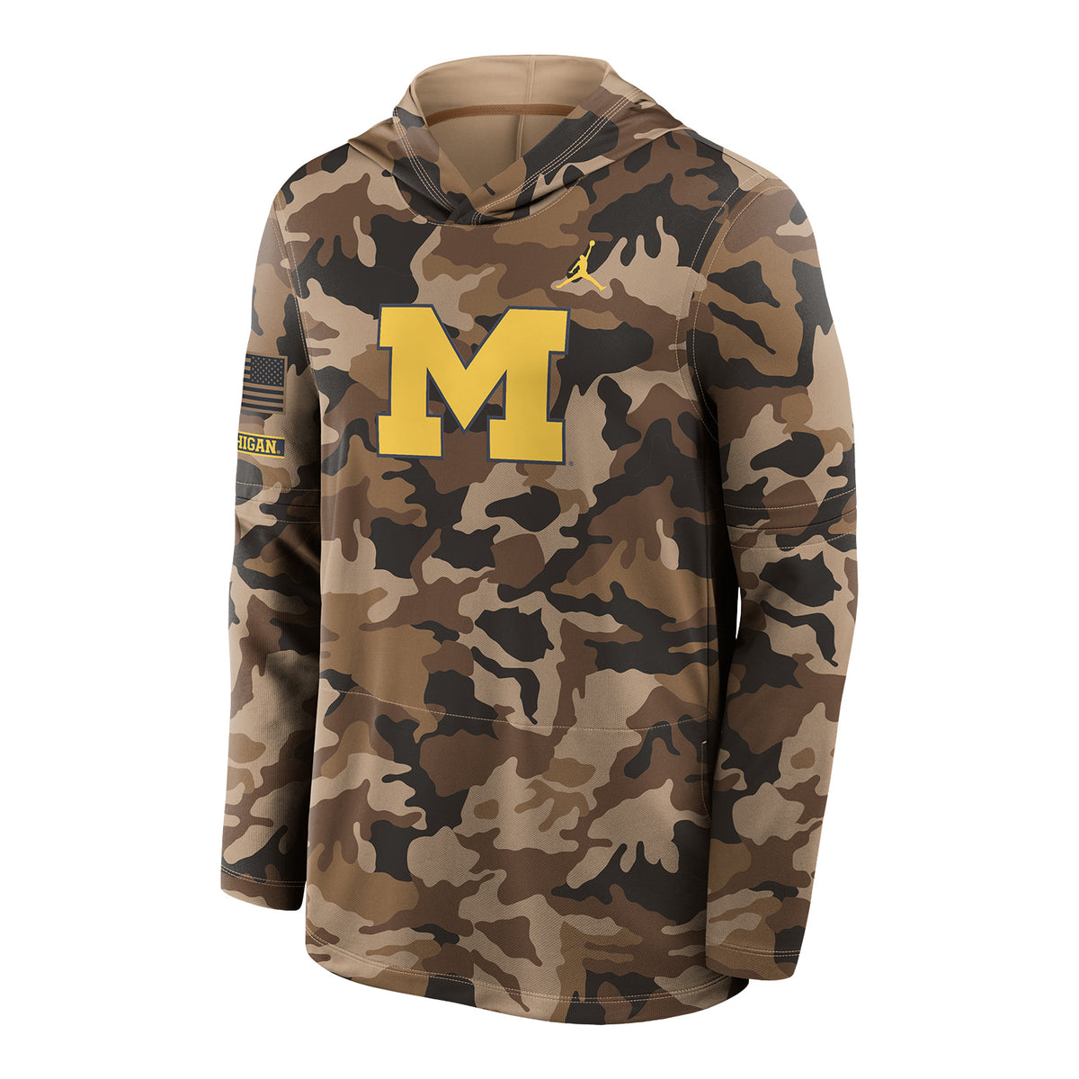 Michigan Wolverines Nike Jordan Camo Lightweight Military Hoodie