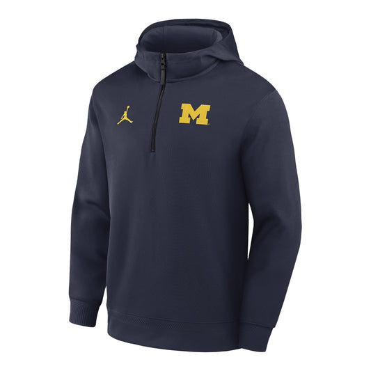 Michigan Wolverines Nike Navy Dri-Fit Coaches Half Zip