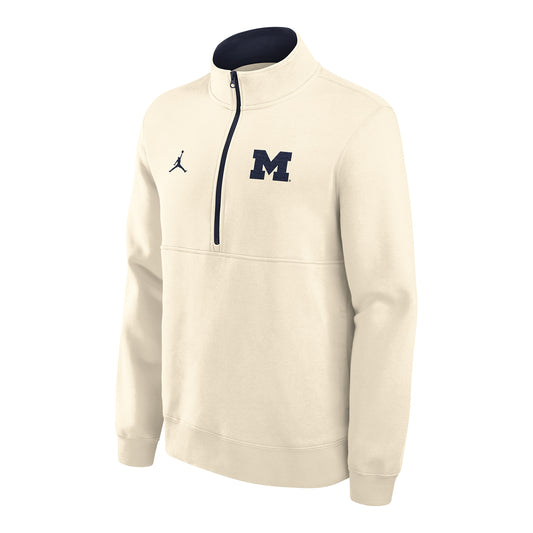 Michigan Wolverines Jordan White Fleece Club 1/2 Zip