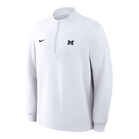 Michigan Wolverines Nike White Par 5 Half Zip - Front View