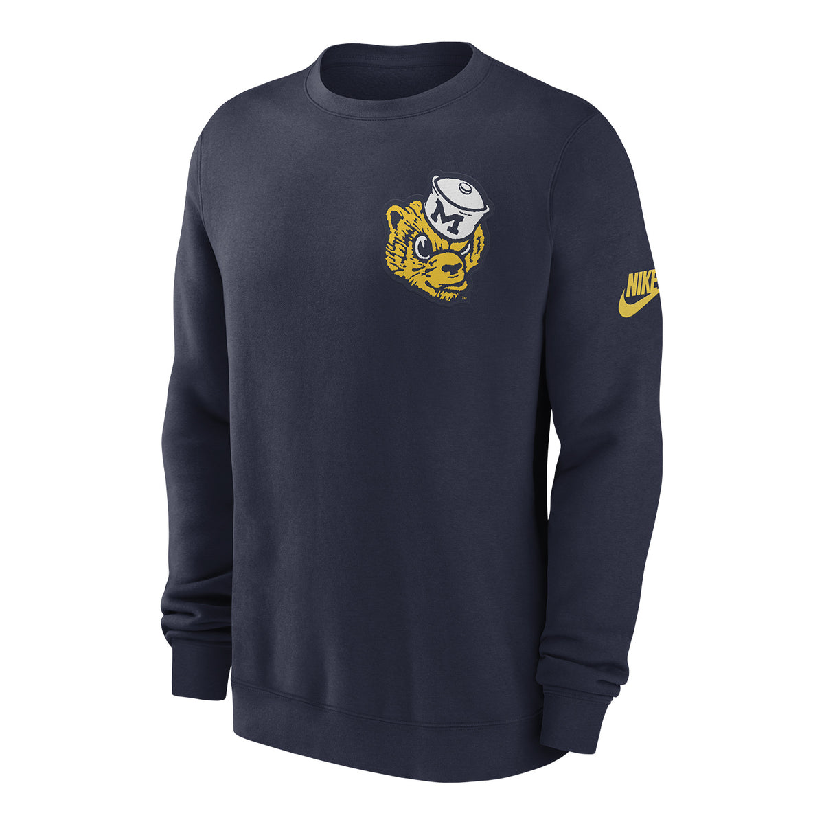 Michigan Wolverines Nike Navy Vault Fleece Crewneck