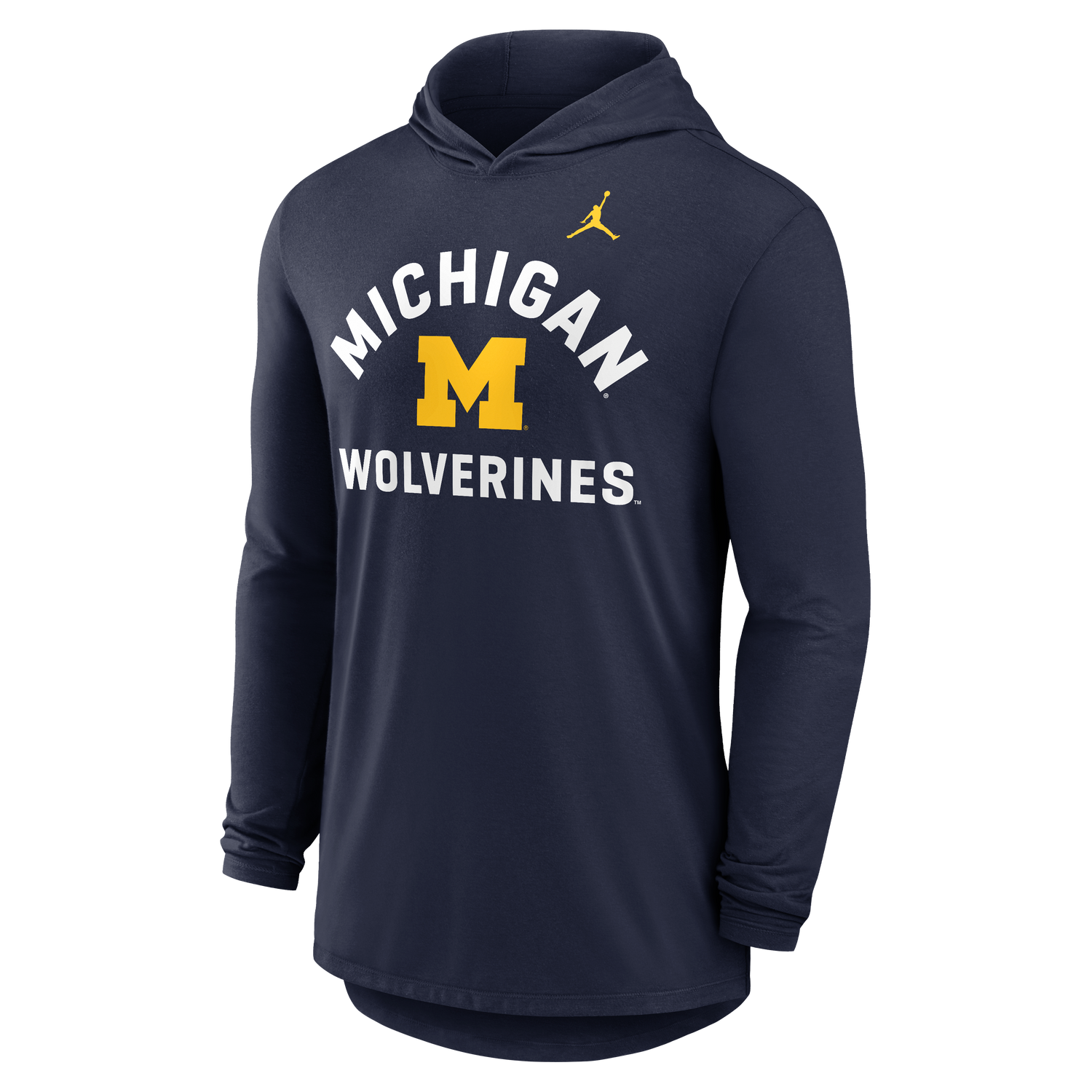 Michigan Wolverines Jordan Lightweight Hooded T-Shirt - Front View