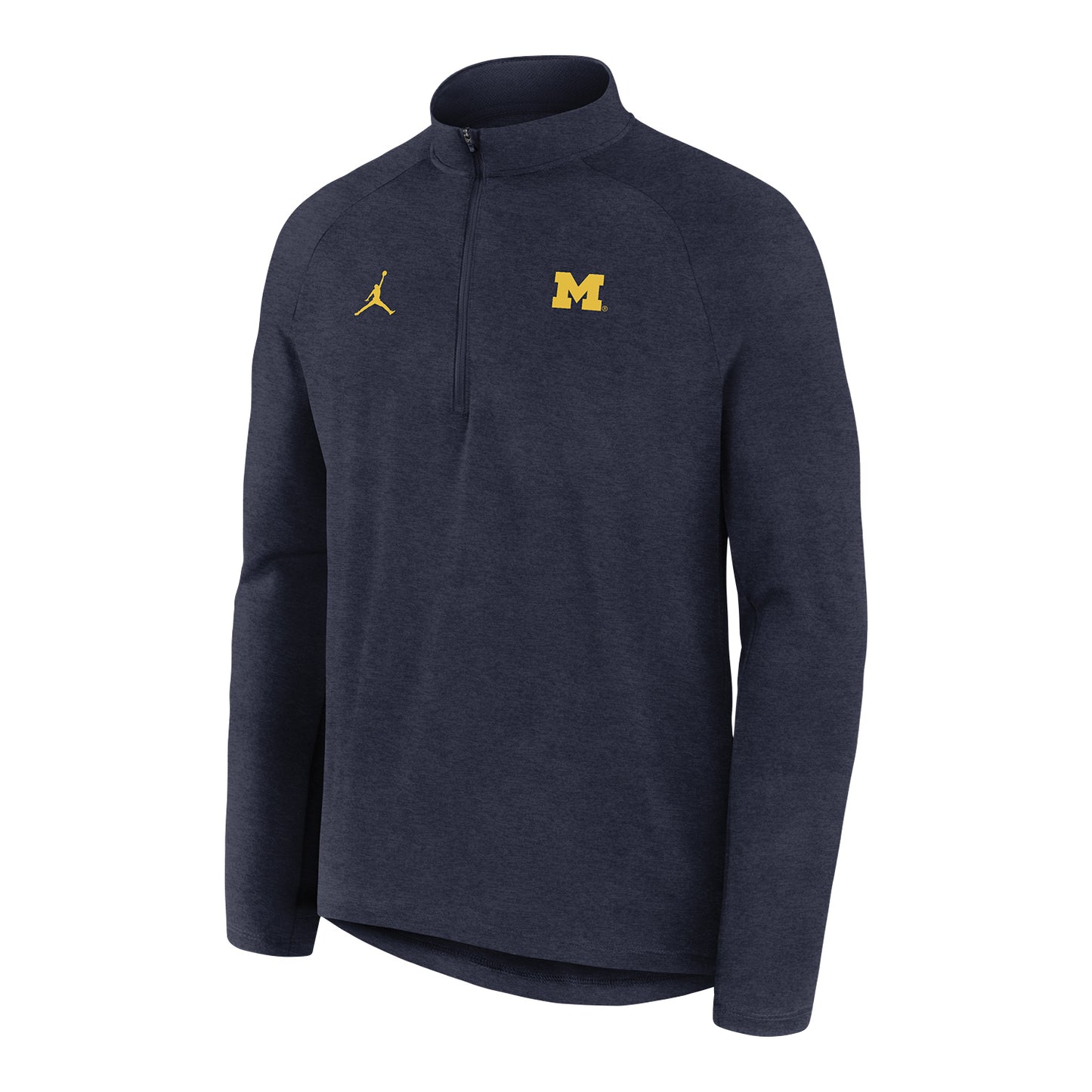 Michigan Wolverines Jordan Navy Stride Half Zip - Front View