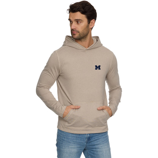 Michigan Wolverines Flag & Anthem Cream Hoodie