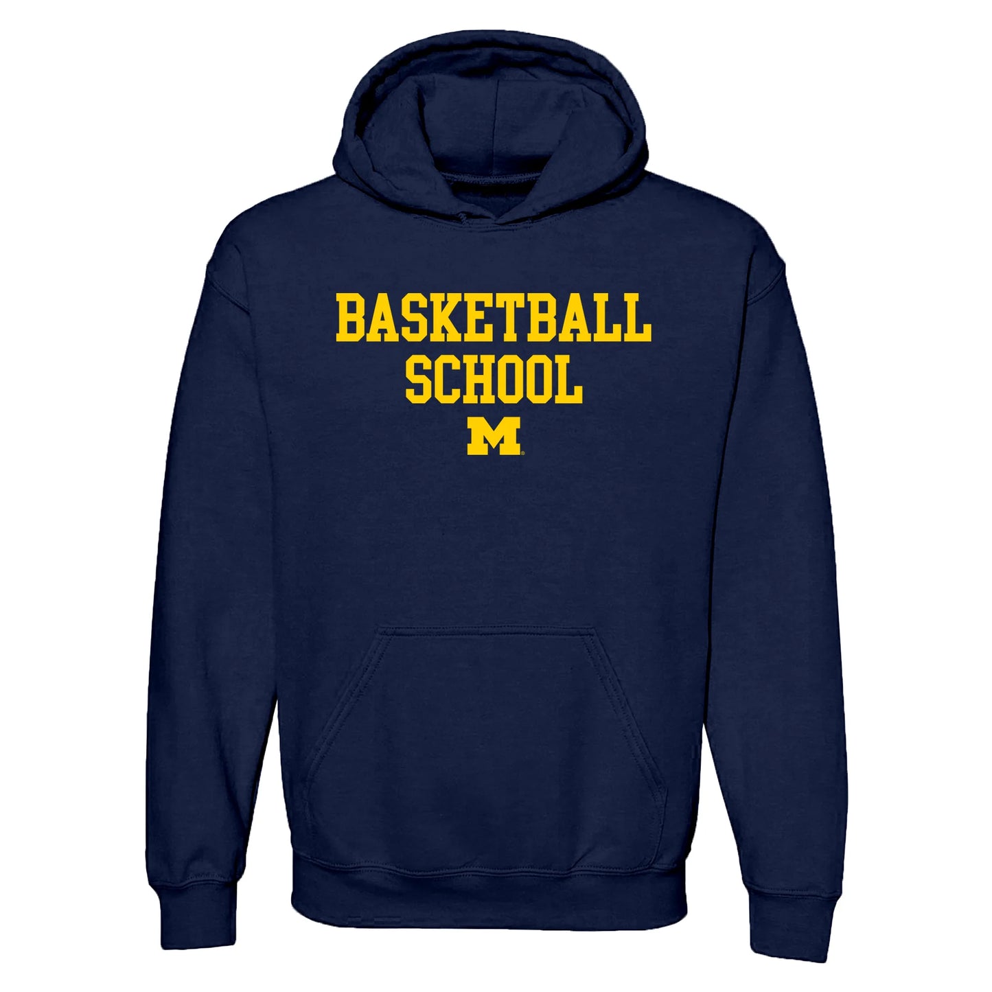 Michigan Wolverines "Basketball School" Navy Hoodie - Front View