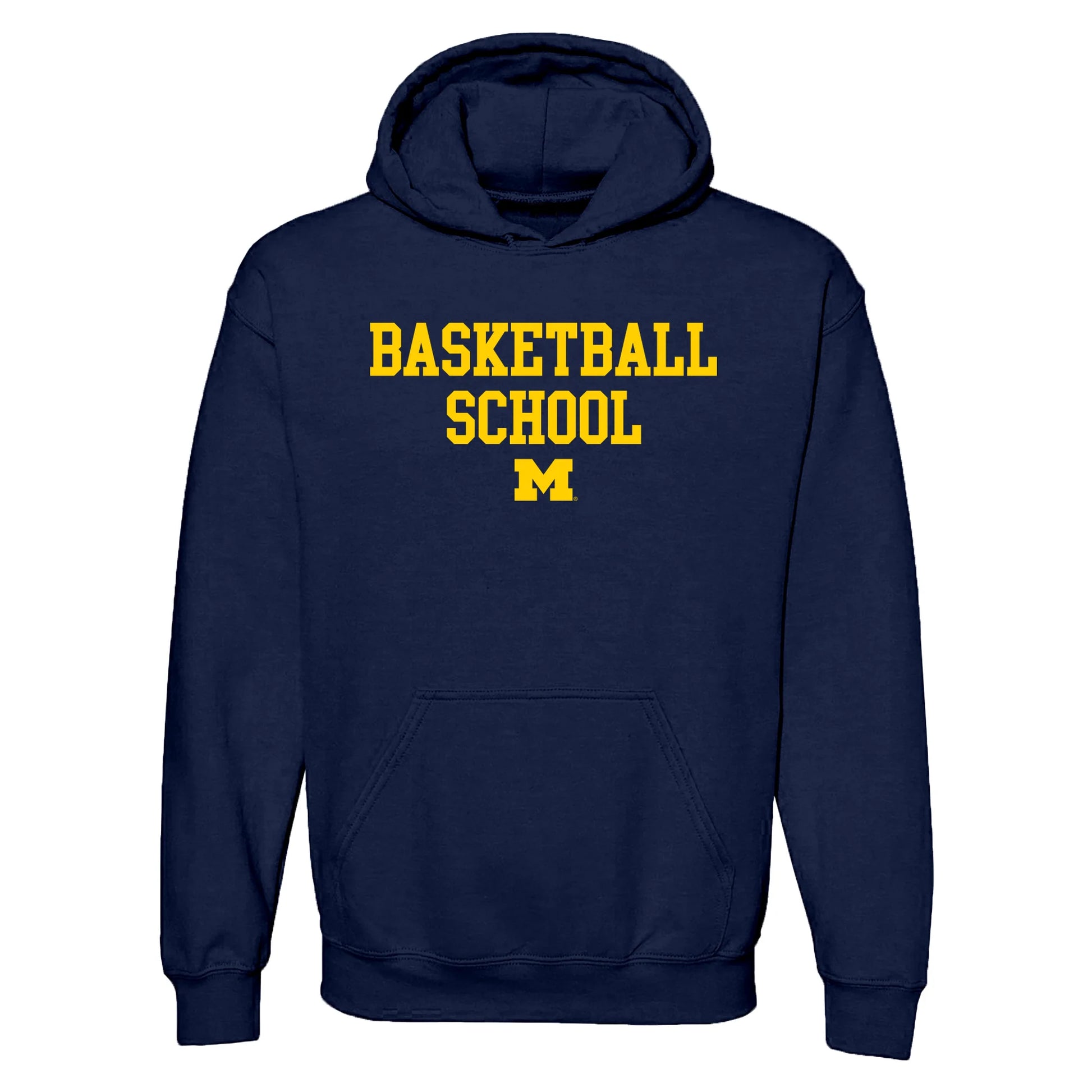 Michigan Wolverines "Basketball School" Navy Hoodie - Front View