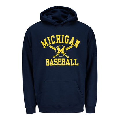 Michigan Wolverines Baseball Crossed Bats Hoodie