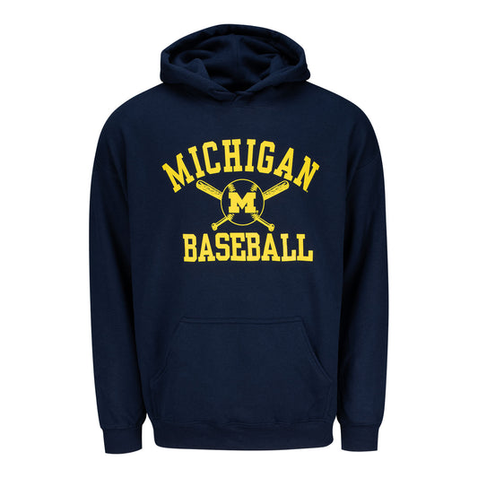 Michigan Wolverines Baseball Crossed Bats Hoodie