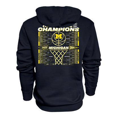 Michigan Wolverines Men's Basketball National Champions Bracket Hoodie