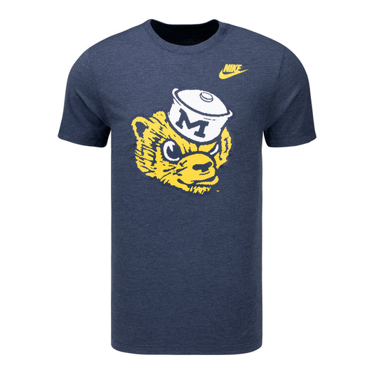 Michigan Wolverines Nike Mascot Navy Tee - Front View