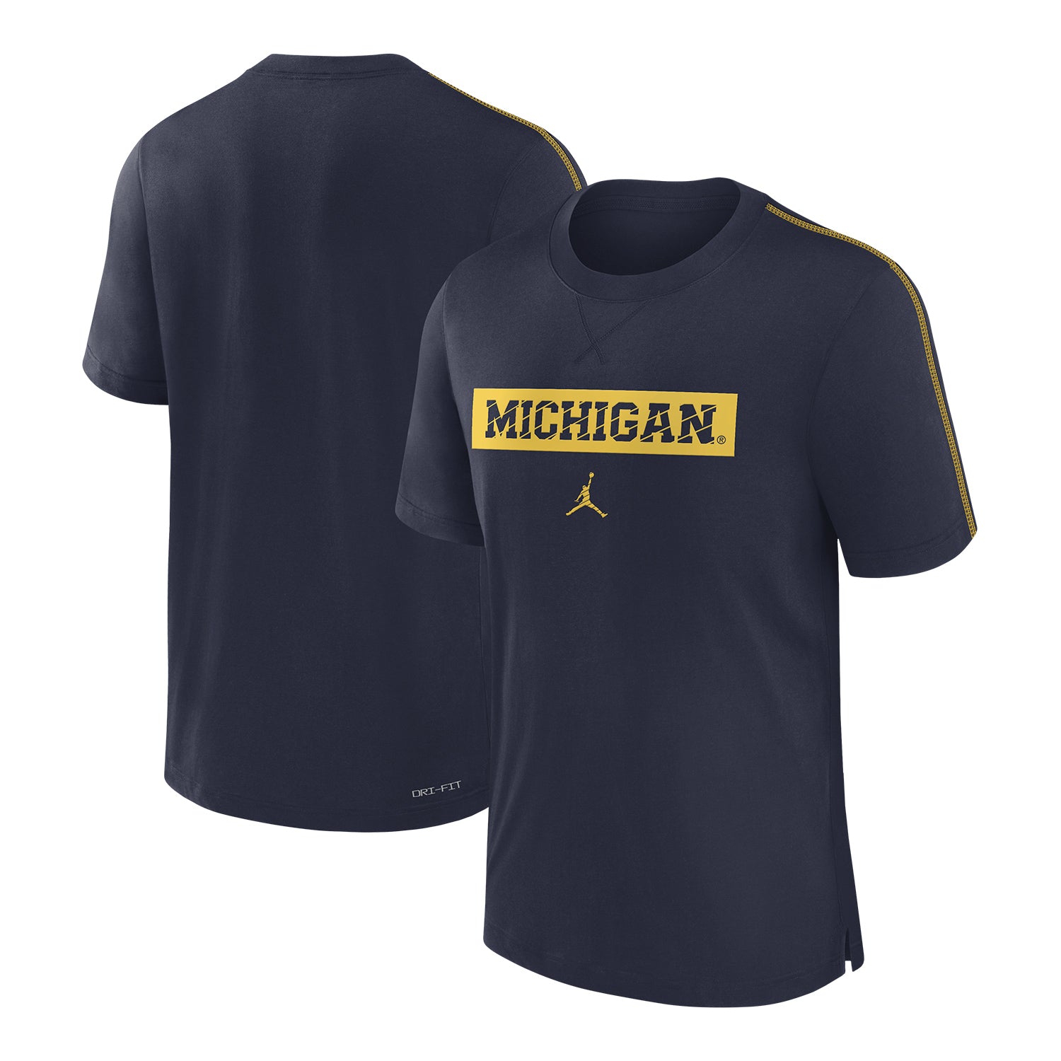 Michigan Wolverines Jordan Blue 24/25 Sideline Player Tri-Blend T-Shirt - Multi View