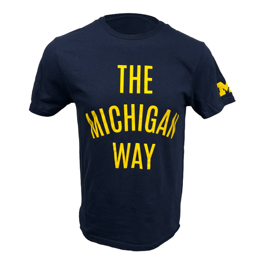 Valiant University of Michigan Football "The Michigan Way" Navy Tee - Front View