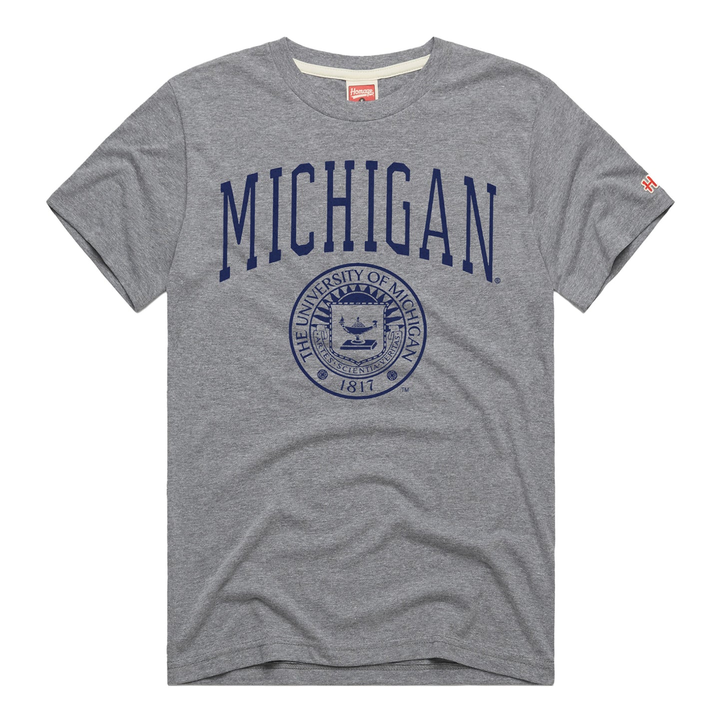 Homage University of Michigan Collegiate Crest T-Shirt - Front View