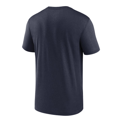 Michigan Wolverines Jordan Football Logo Navy T-Shirt - Back View