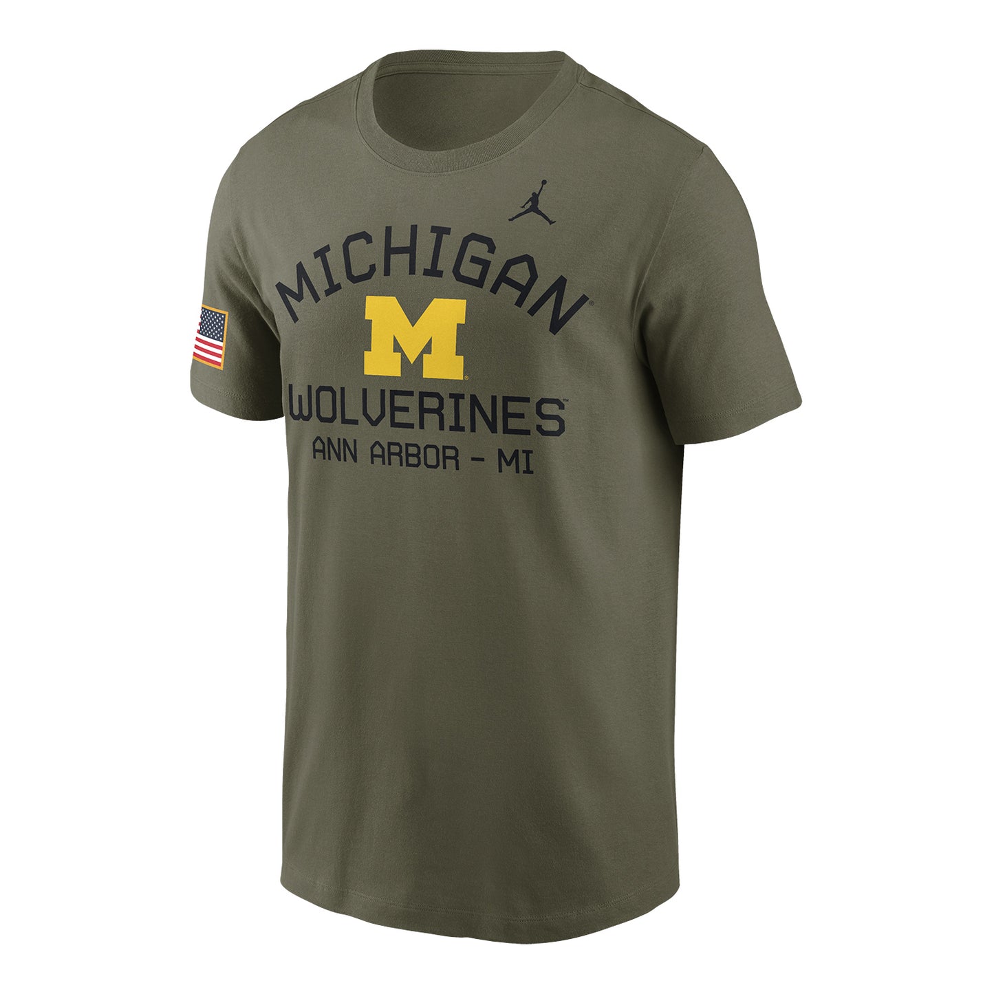 Michigan Wolverines Jordan Military  Tee - Front View