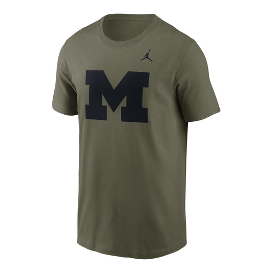 Michigan Wolverines Jordan Military Dri-Fit Tee - Front View