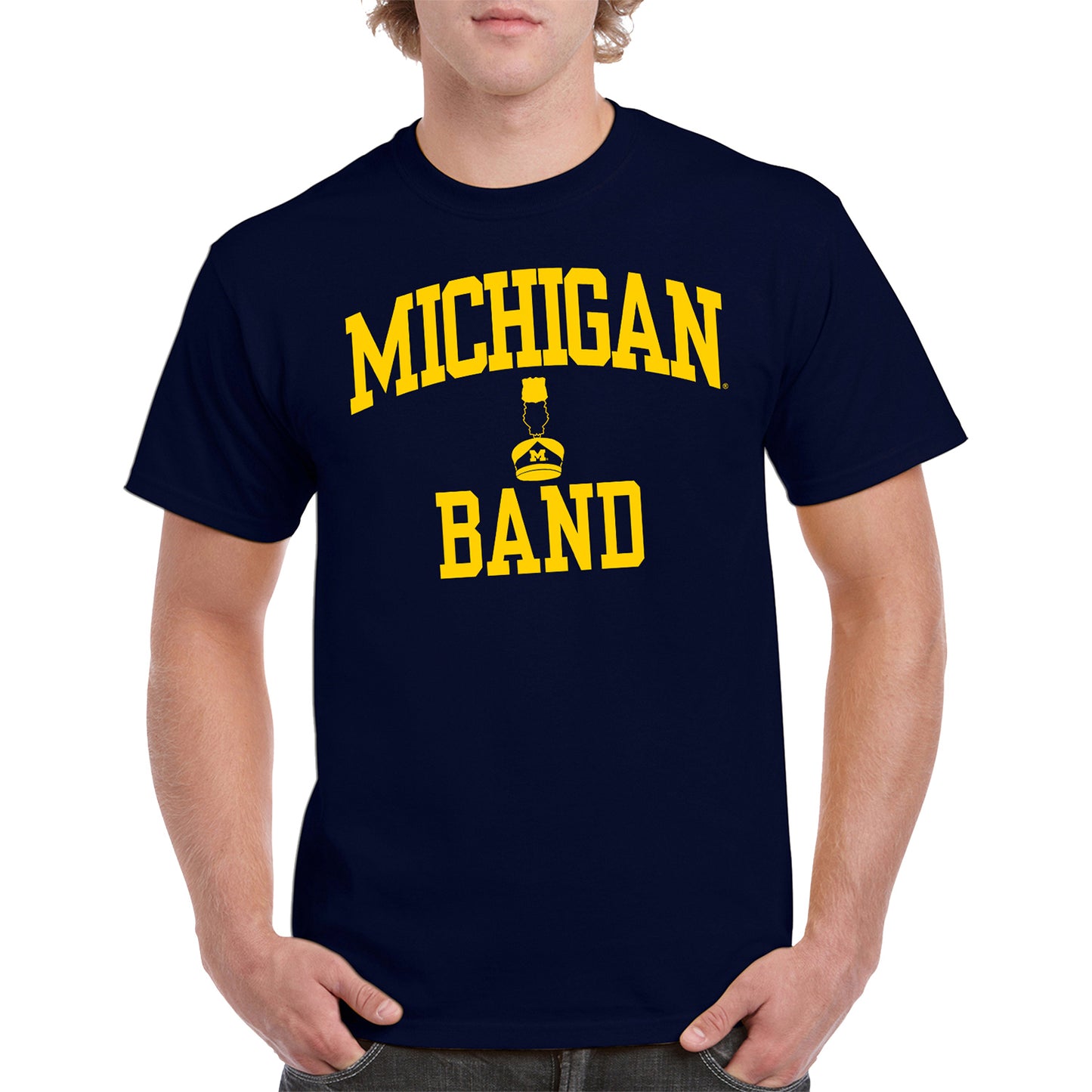 Michigan Wolverines Band Navy T-Shirt - Front View