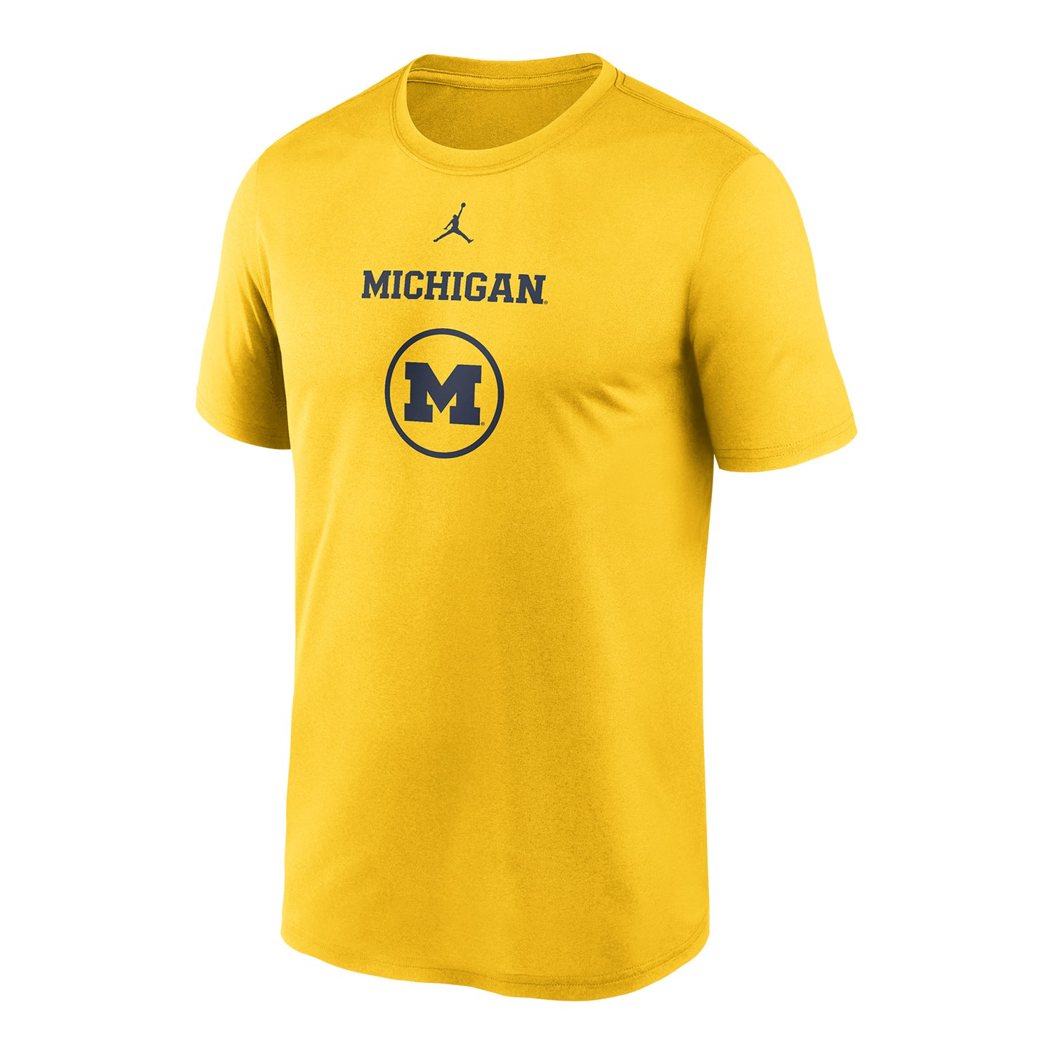 Michigan Wolverines Jordan Maize Basketball Practice Tee - Front View