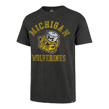 Michigan Wolverines '47 Brand Charcoal Vintage Tradition Arch Scrum Tee - Front View