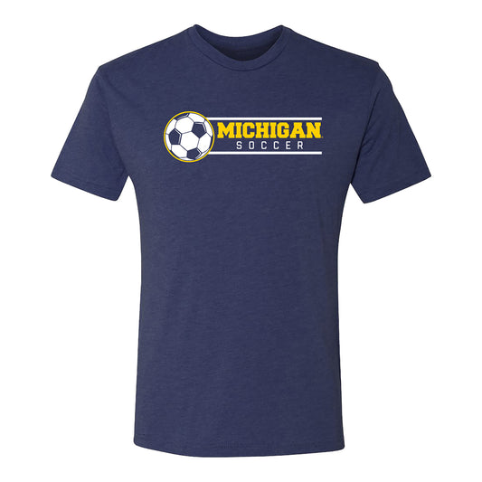 Michigan Wolverines Soccer Spotlight Triblend T-Shirt - Front View