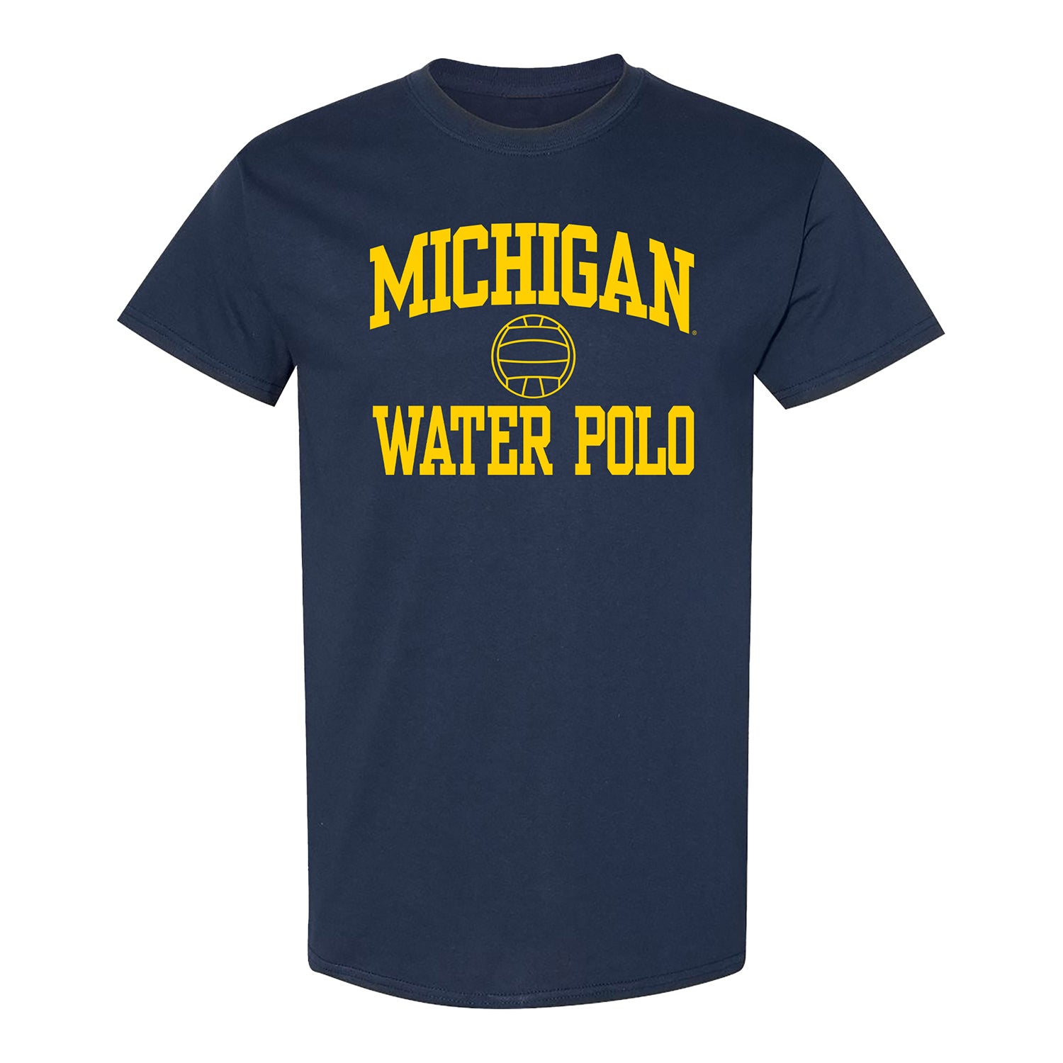 Michigan Wolverines Water Polo Navy T-Shirt - Front View