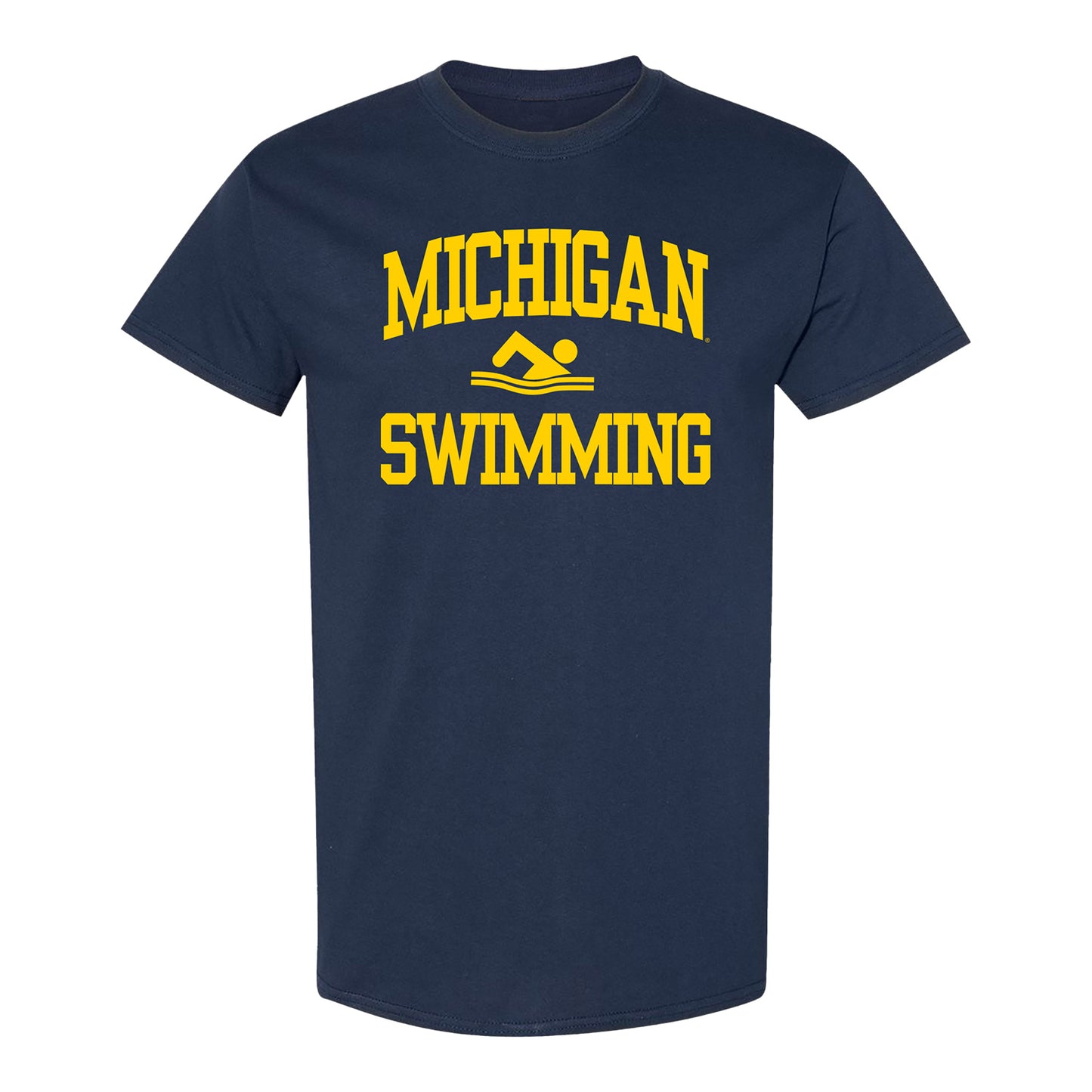 Michigan Wolverines Swimming Navy T-Shirt - Front View