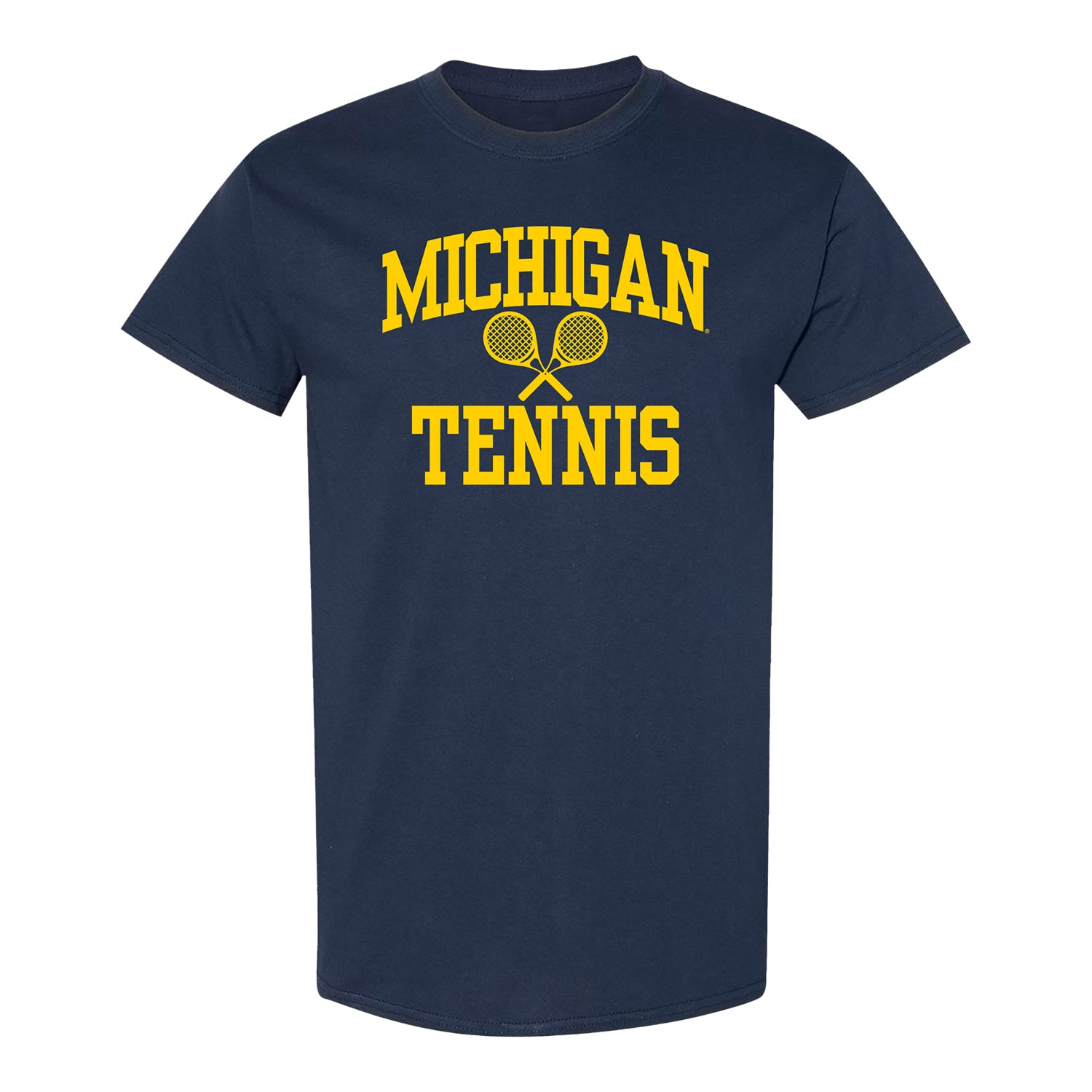 Michigan Wolverines Tennis Navy T-Shirt - Front View