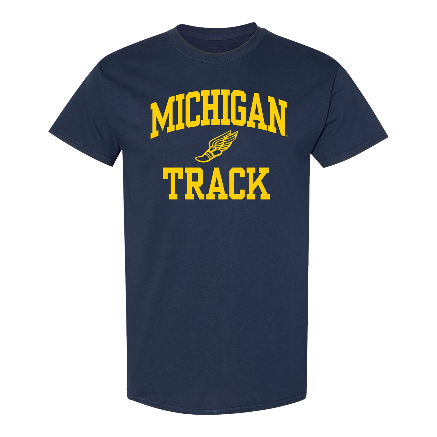 Michigan Wolverines Track Navy T-Shirt - Front View