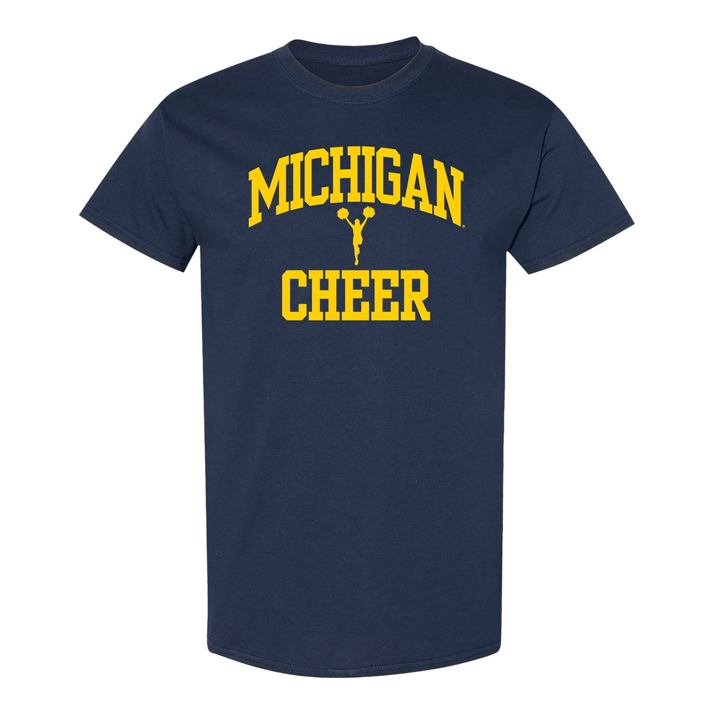 Michigan Wolverines Cheer Navy T-Shirt - Front View