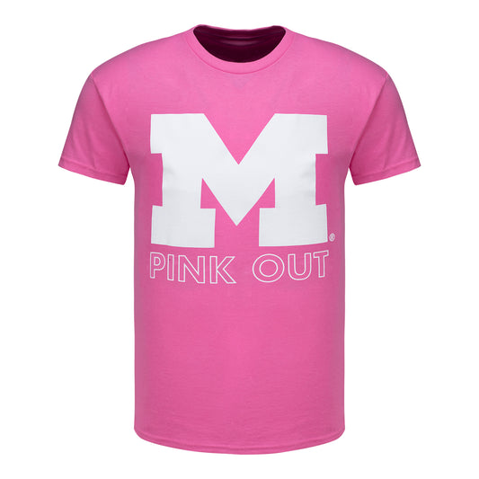 Michigan Wolverines Pink Out T-Shirt - Front View