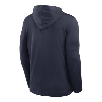 Michigan Wolverines Long Sleeve Navy Hooded Tee - Back View