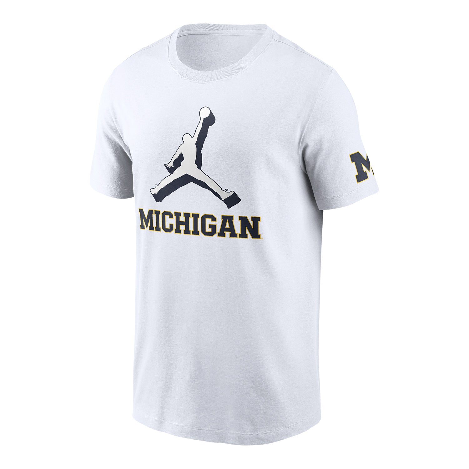 Michigan Wolverines Nike Jordan Jumpman White T-Shirt - Front View