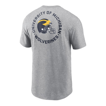 Michigan Wolverines Jordan Cotton 2-Hit Tee In Grey - Back View