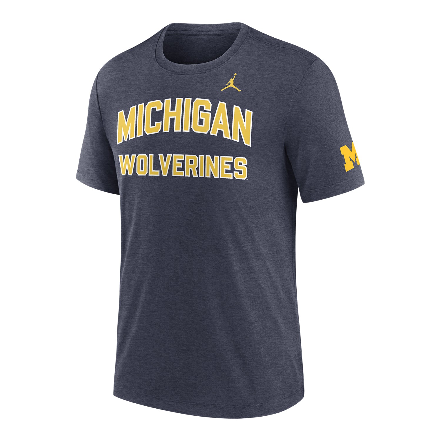 Michigan Wolverines Nike Jordan Triblend 2-Hit Tee In Navy - Front View