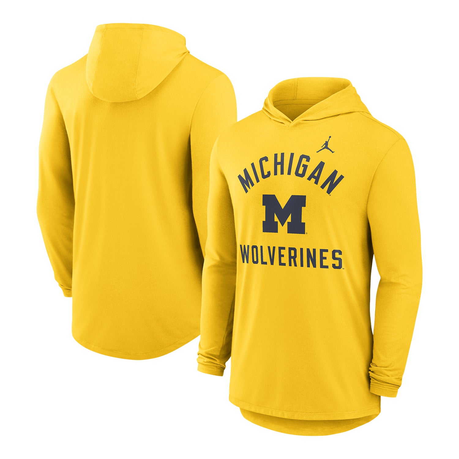 Michigan Wolverines Nike Jordan Long Sleeve Hooded Maize Tee