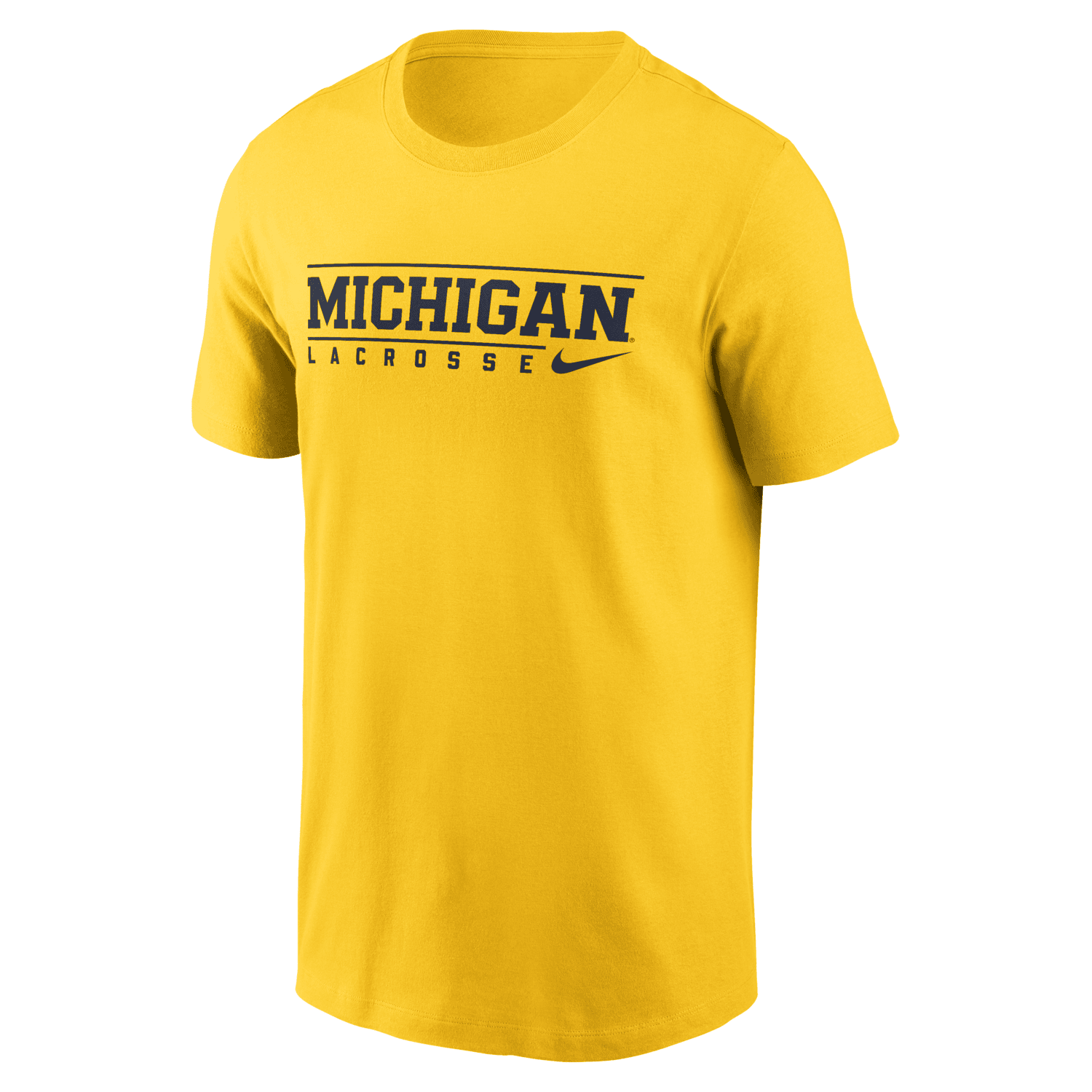 Michigan Wolverines Lacrosse Nike Maize T-Shirt - Front View