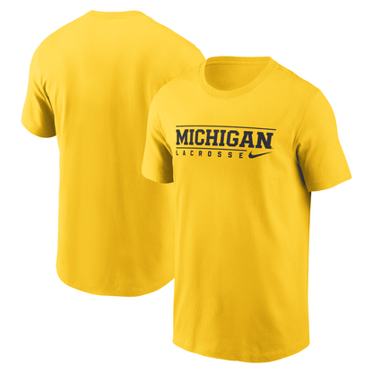 Michigan Wolverines Lacrosse Nike Maize T-Shirt - Front & Back View