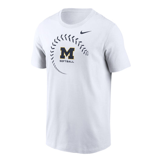 Michigan Wolverines Softball Nike White T-Shirt - Front View