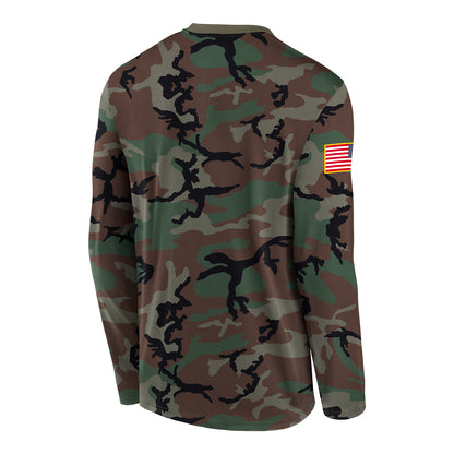 Michigan Wolverines Camo Military Appreciation Long Sleeve T-Shirt - Back View