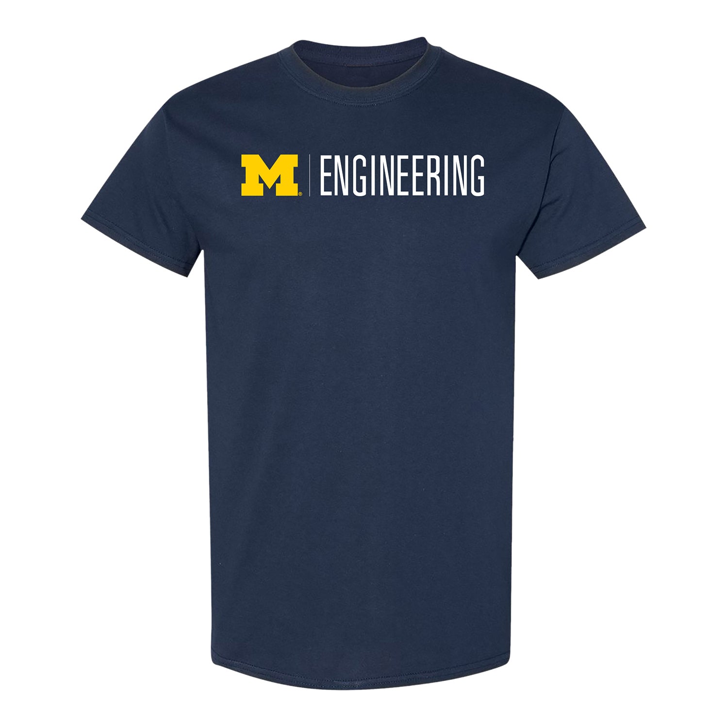 University of Michigan Block M Navy Engineering School Tee - Front View